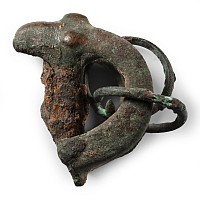 Luristan Bronze Mouflon Head with Rings