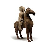 Chinese Han Style Terracotta Horse and Rider