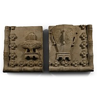 Chinese Song Terracotta Flower Vase Tile Set