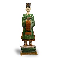 Chinese Ming Glazed Terracotta Standing Figure