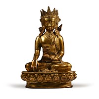 Sino-Tibetan Gilt Bronze Buddha