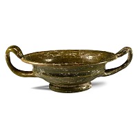 Roman Green Lead-Glazed Drinking Bowl