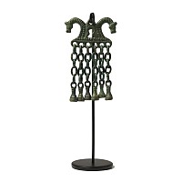 Viking Age Bronze Double Horse Pendant with Bell Dangles