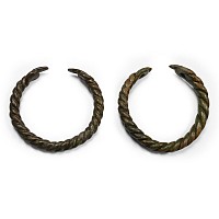 Late Roman Bronze Snake-Headed Bracelet Pair