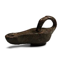 Roman Bronze Oil Lamp with Duck's Head