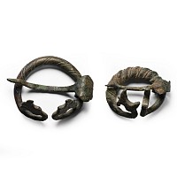 Viking Bronze Twisted Penannular Brooch Group