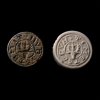 Medieval Bronze Seal Matrix with Stag
