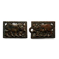 Ordos Bronze Belt Buckle Pair with Bulls