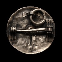 Scandinavian Viking Silver-Gilt Filigree Box Brooch