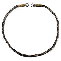 Scandinavian Viking Silver Chain Necklace with Gilt Silver Dragon Terminals