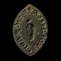 Medieval Bronze Seal Matrix with Bird