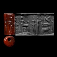 Old Babylonian Red Stone Cylinder Seal