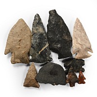 Native American Stone Arrowhead and Tool Collection