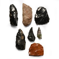 Native American Stone Arrowhead and Tool Collection