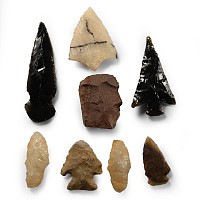Native American Stone Arrowhead and Tool Collection