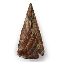 Large Native American Knapped Banded Jasper Notched Arrowhead