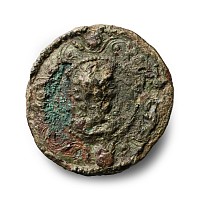 Roman Bronze Plate Brooch with Portrait of an Emperor