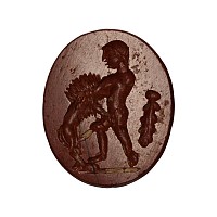 Roman Red Jasper Gemstone with Hercules and Nemean Lion