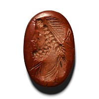 Roman Oxidised Brown Jasper Gemstone with Head of Zeus