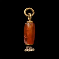 Western Asiatic Gold and Carnelian Bead Pendant