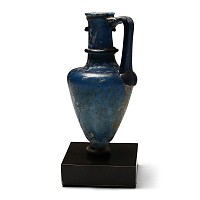 Roman Blue Glass Single-Handled Flask