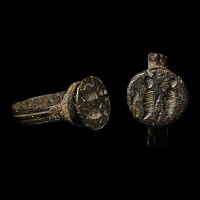 Western Asiatic Bronze Ring with Processional Figures