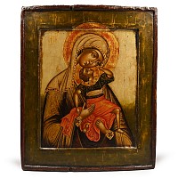 Icon with Virgin Eleousa and Child