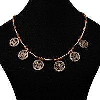 Elamite Carnelian Necklace with Silver Spiral Pendants