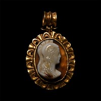 Roman Gold Pendant with Minerva Cameo