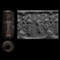Western Asiatic Steatite Cylinder Seal with Figures