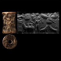 Large Akkadian Cylinder Seal with Figures