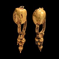 Roman Gold Earrings with Shield