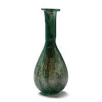 Roman Marbled Turquoise Glass Bottle