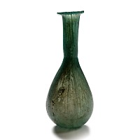 Roman Marbled Turquoise Glass Bottle