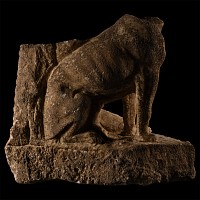 Roman Marble Statue Fragment with Dog