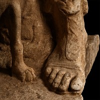 Roman Marble Statue Fragment with Dog