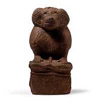 Egyptian Brown Quartzite Baboon Animal Figurine