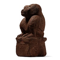 Egyptian Brown Quartzite Baboon Animal Figurine