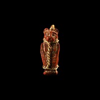 Egyptian Jasper Lion-Headed Cobra Amulet in Gold Frame