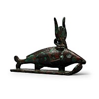 Very Large Egyptian Bronze Oxyrhynchus Fish of Per-Medjed with Hieroglyphic Inscription