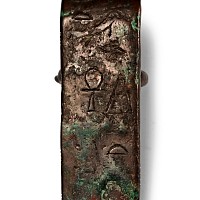 Very Large Egyptian Bronze Oxyrhynchus Fish of Per-Medjed with Hieroglyphic Inscription