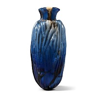 Roman Deep Blue Glass Date Flask