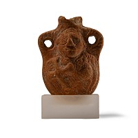 Byzantine Terracotta Pilgrim Flask with a Saint