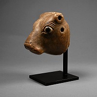 Sumerian Limestone Bull Head Protome