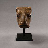 Sumerian Limestone Bull Head Protome