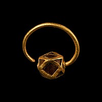 Merovingian Gold Hoop Earring with Garnets