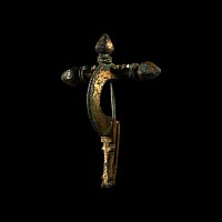 Large Roman Gilt Bronze Crossbow Brooch Type 2 with Pin