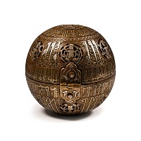 Western Asiatic Style Silver Inlaid Bronze Calligraphic Incense Orb