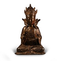 Chinese Style Gilt Bronze Seated Bodhisattva Statue