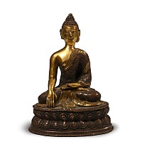 Tibetan Style Gilt Bronze Seated Buddha Statue